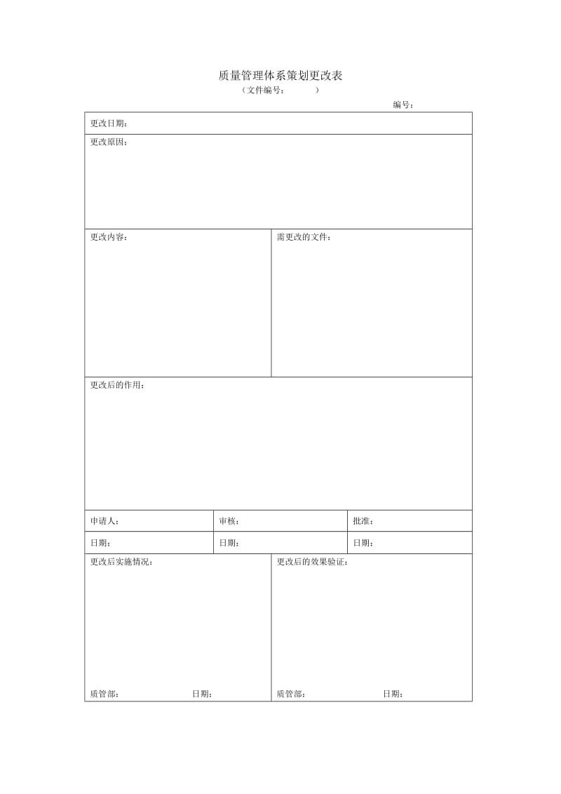 质量管理体系策划更改表.doc_第1页