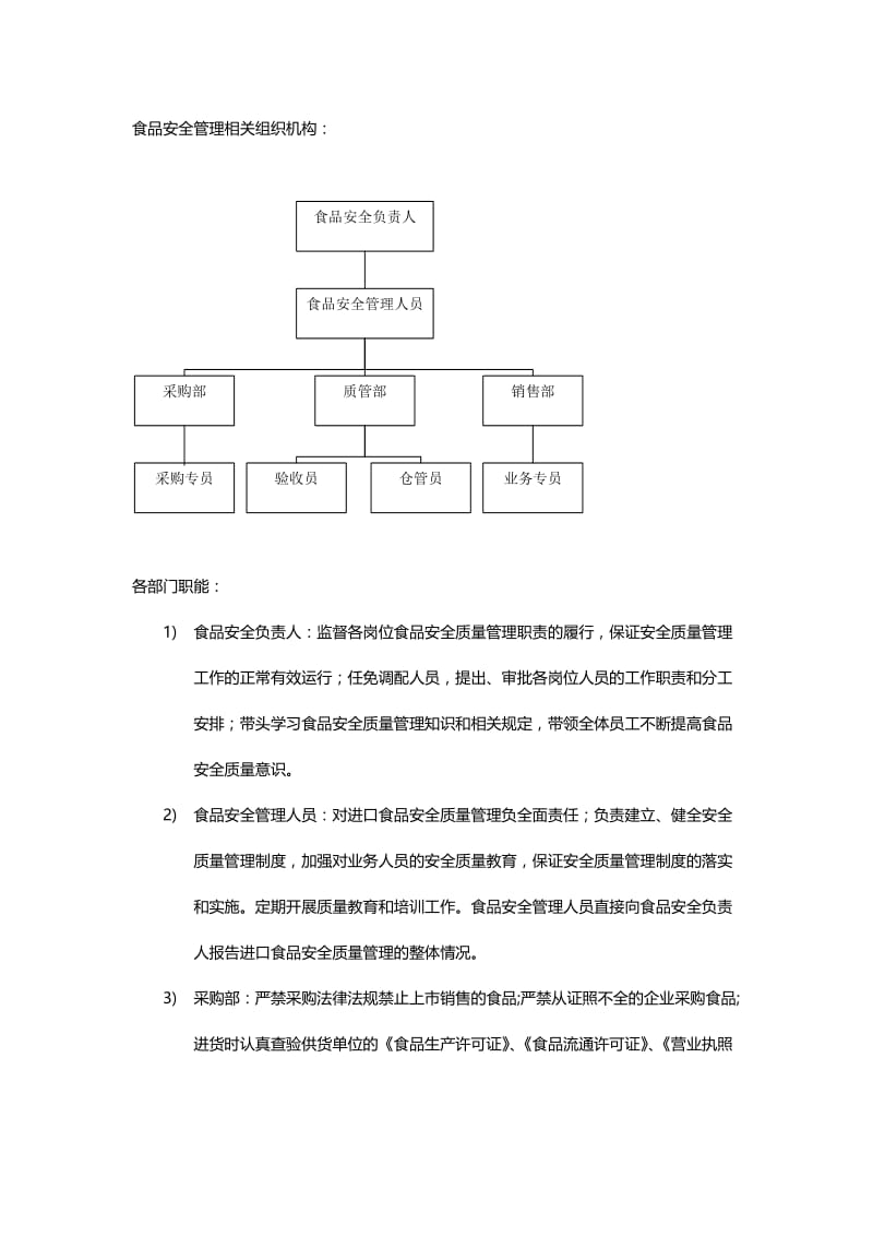 食品安全相关的组织机构设置、部门职能和岗位职责(进口收货人备案).doc_第1页