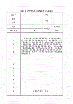 党风廉政建设谈话记录表.doc