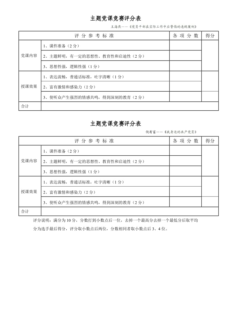 主题党课评分表.doc_第2页