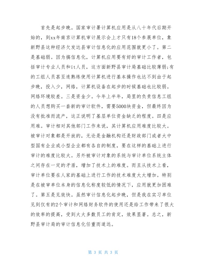 2020年审计实习报告优秀范文1000字.doc_第3页