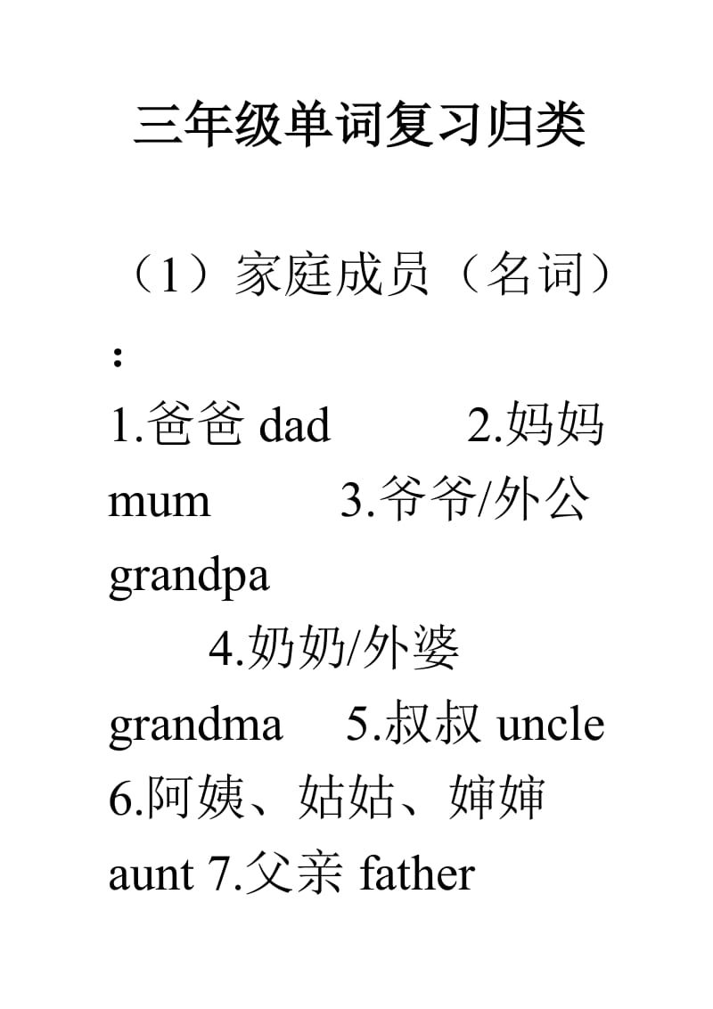 三年级单词复习归类 (2).doc_第1页