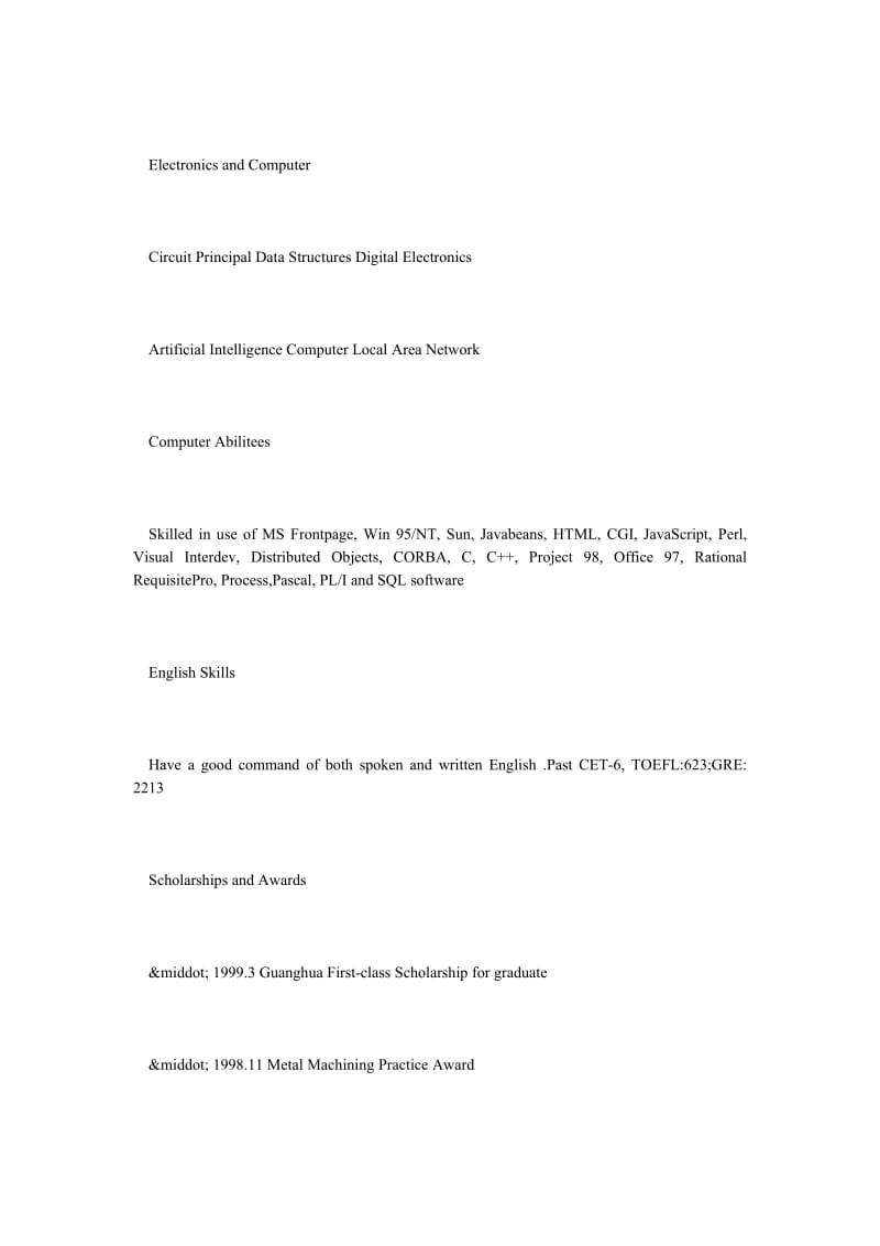 大学毕业生英语个人简历范文.doc_第2页