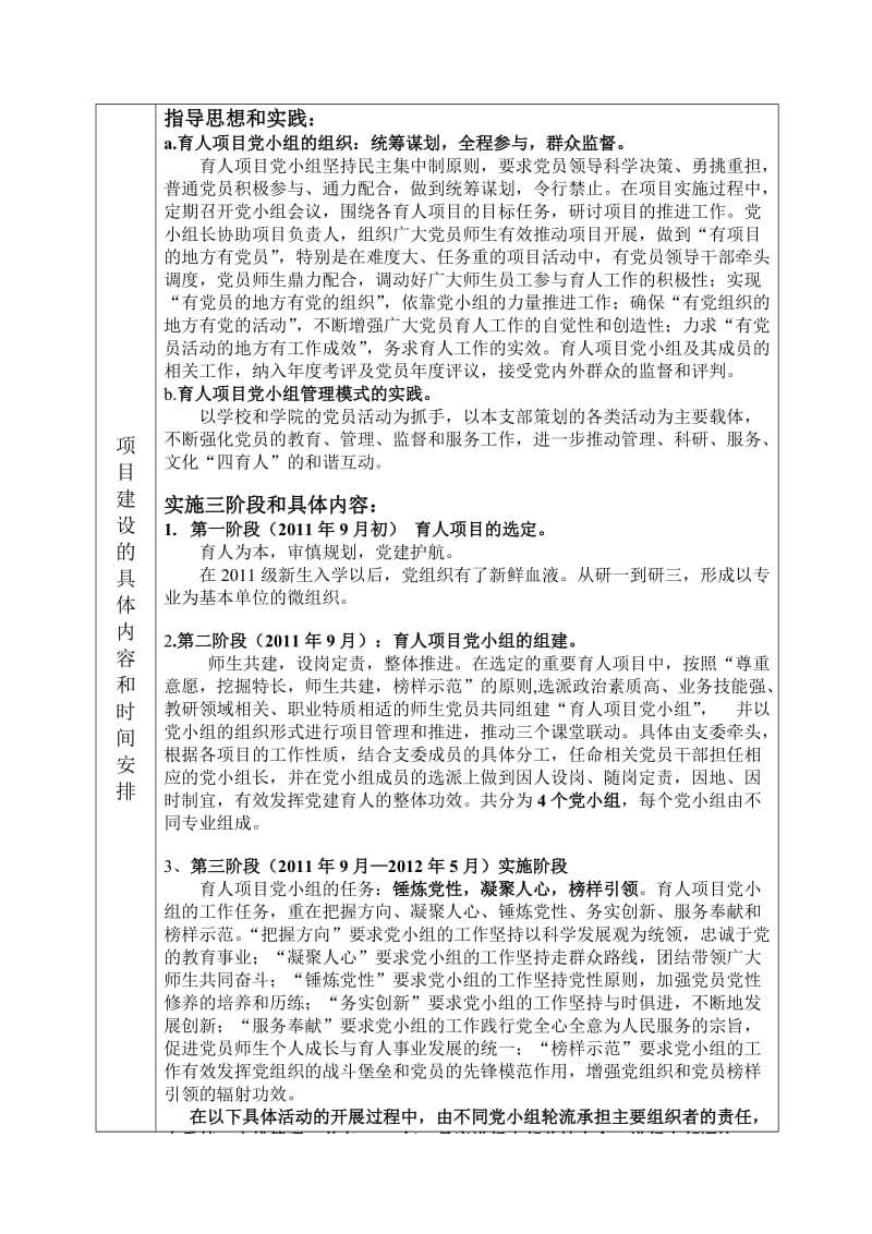 广西大学优秀党支部创建活动项目申请书 ——林科党支部.doc_第2页