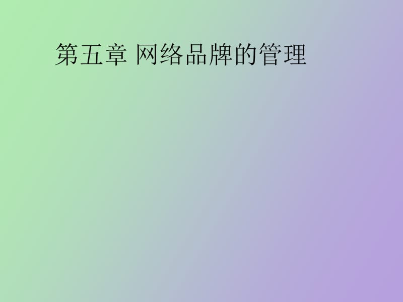 网络品牌的管理.ppt_第1页