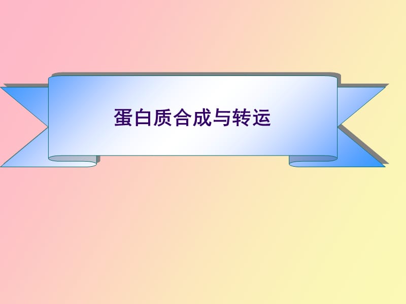 蛋白质合成及转运生科.ppt_第1页