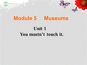 九年级英语上册 Module 5 Museums Unit 1 You mustn’t touch it.教学课件 外研版.ppt