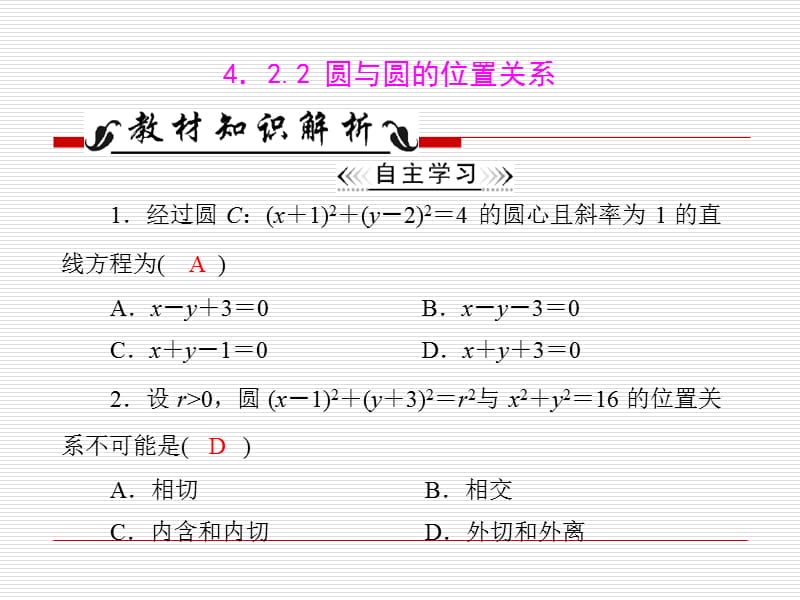 高一数学422圆与圆的位置关系课件新人教A版必修2.ppt_第1页