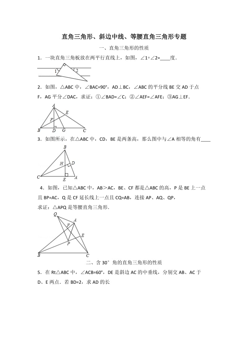 直角三角形等腰直角三角形斜边直线专题 (韩).doc_第1页