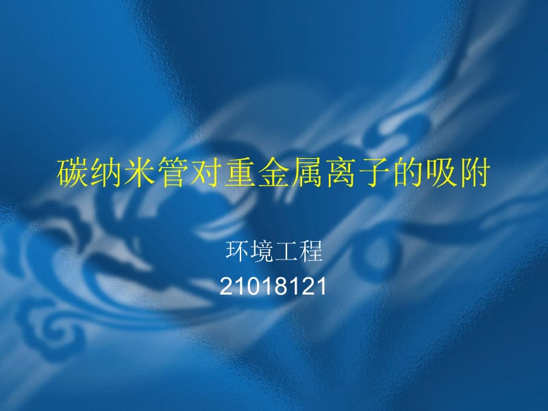 碳纳米管对重金属离子的吸附.ppt_第1页