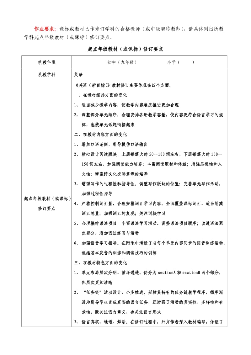 起点年级教材（或课标）修订要点.doc_第1页