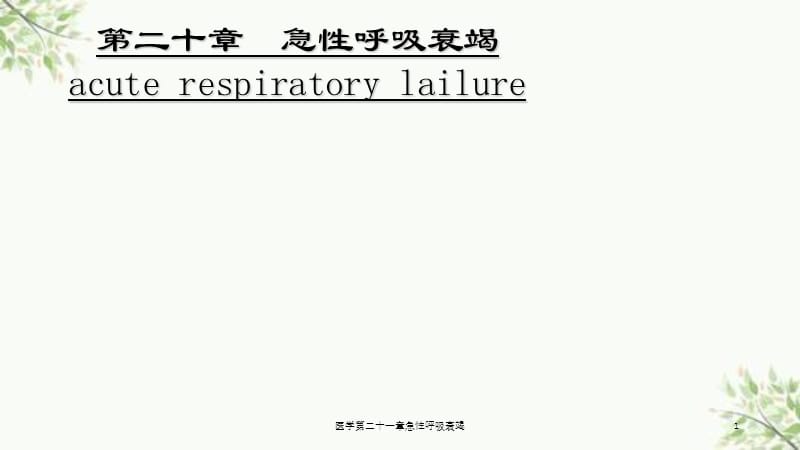 医学第二十一章急性呼吸衰竭课件.ppt_第1页