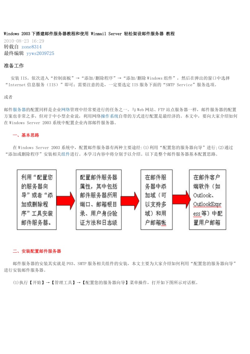 Windows 2003下搭建邮件服务器教程和使用 Winmail Server 轻松架设邮件服务器 教程.doc_第1页