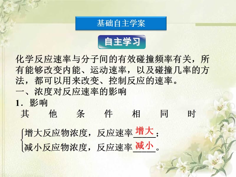 高中化学 选修四 第二章 第二节 影响化学反应速率的因素 课件 新人教版.ppt_第3页