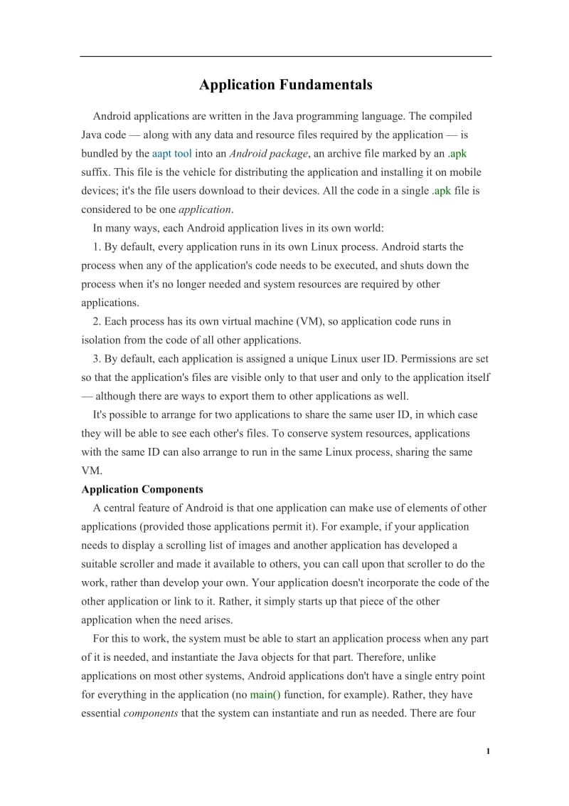 应用程序基础Android Developers毕业论文英文翻译.doc_第1页
