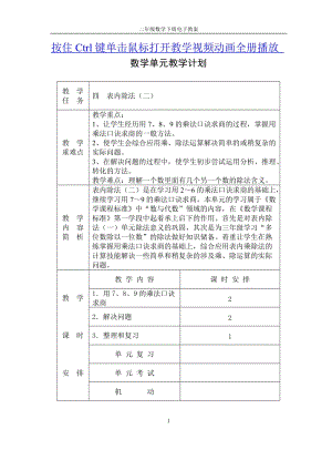 4表内除法（二）单元教案新人教版二年级数学下册.doc