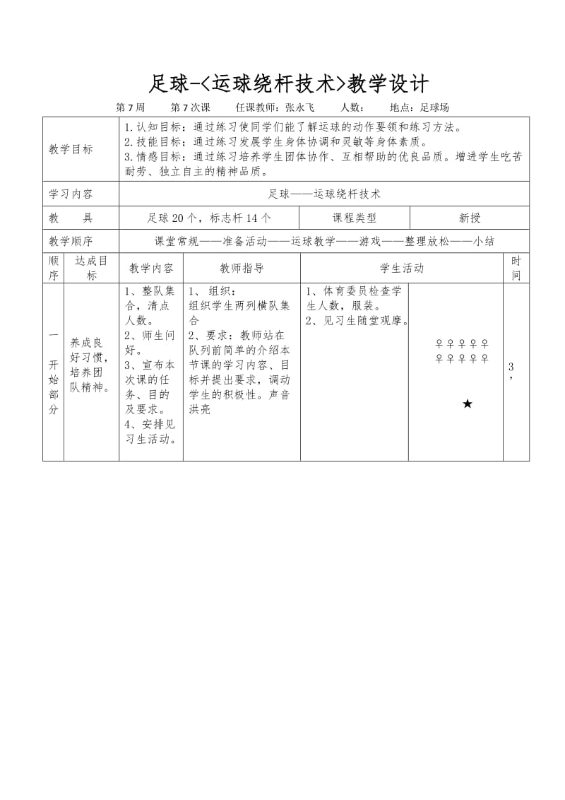 足球---运球绕杆教学设计.doc_第1页