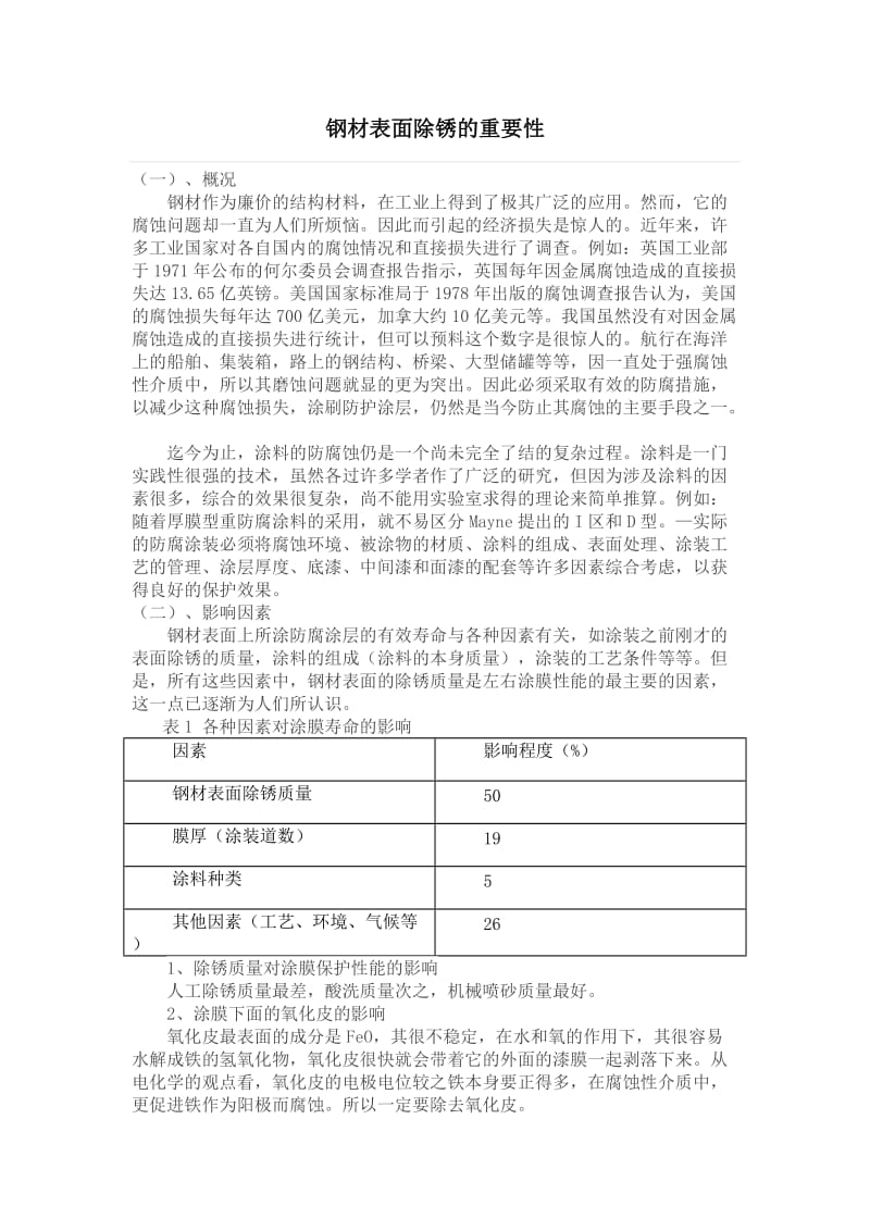 （精选）钢材表面除锈的重要性.doc_第1页