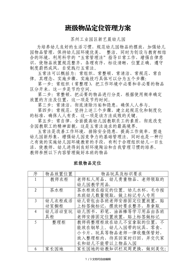 班级物品定位管理五常法.doc_第1页