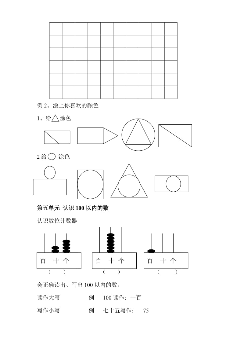 数学一年级下册重难点及考题类型.doc_第3页