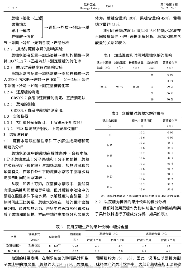 果葡糖浆在果汁饮料中的应用研究.pdf_第2页