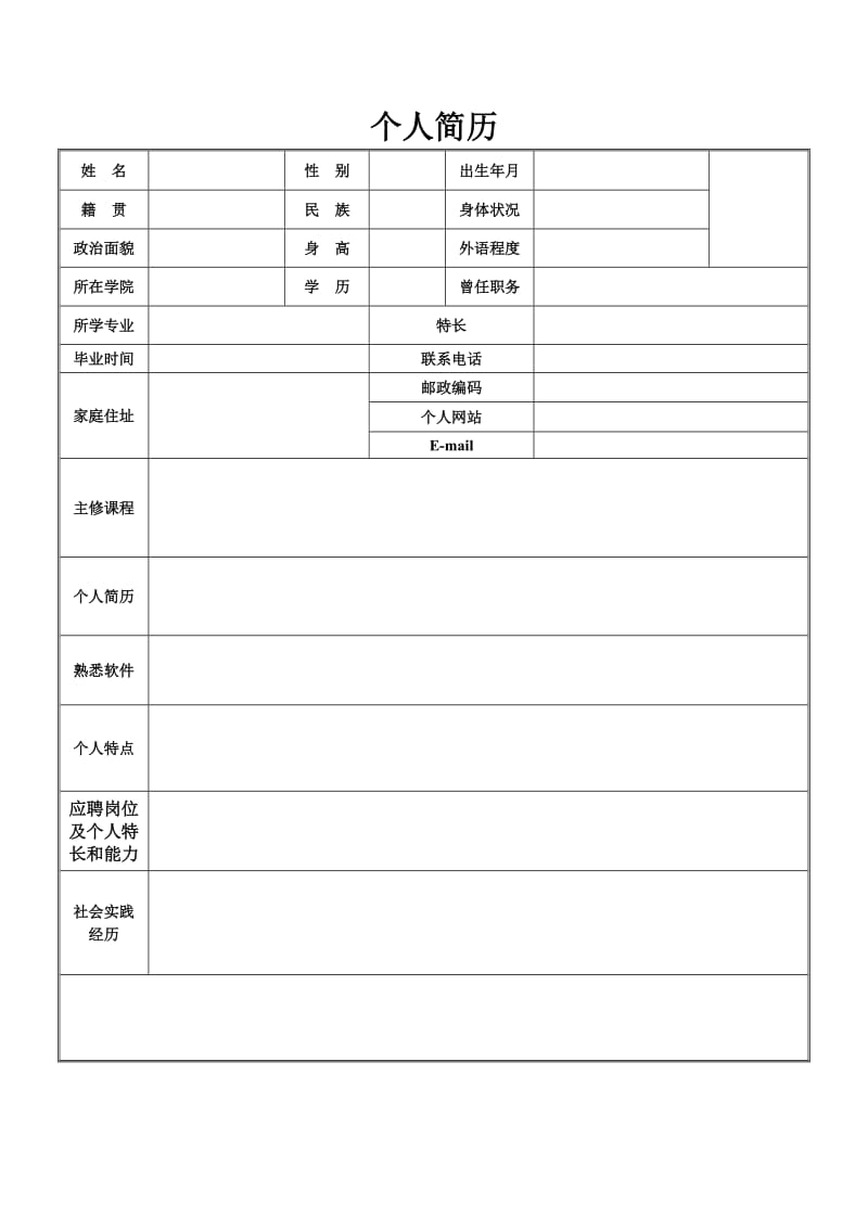 最新标准个人简历模板(合集).doc_第3页