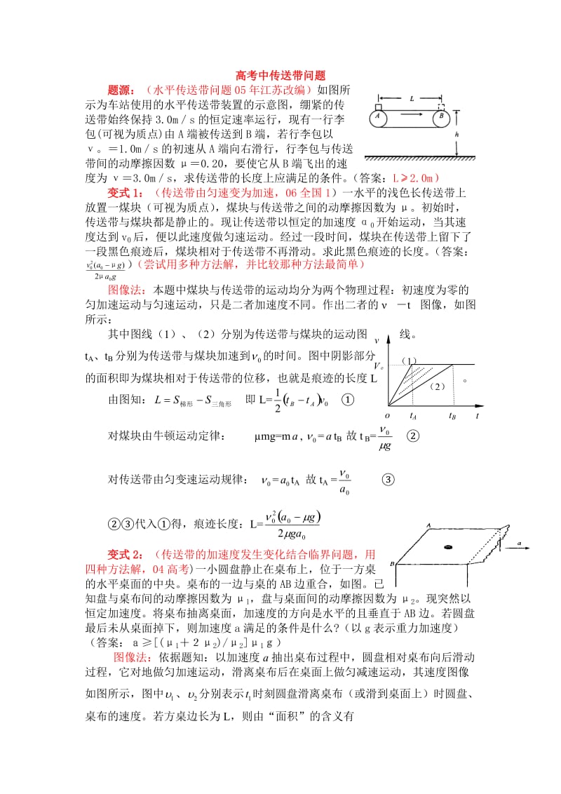 高考中传送带问题.doc_第1页