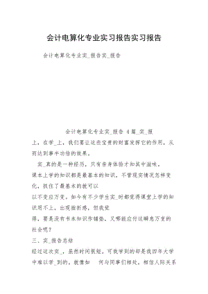 会计电算化专业实习报告实习报告.docx