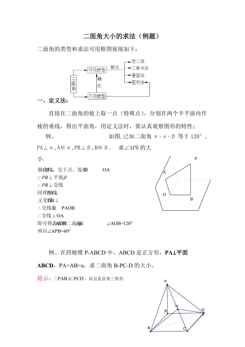 二面角的几种方法及例题.doc_第1页