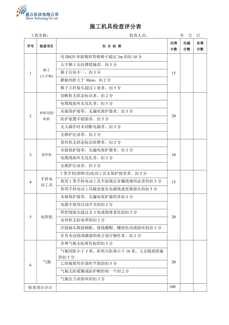 施工机具检查评分表.doc_第1页