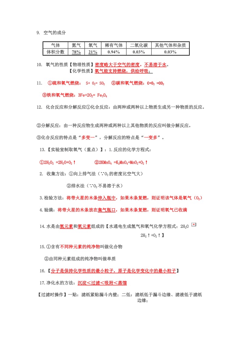 九年级上册化学期末考试复习知识要点.doc_第2页