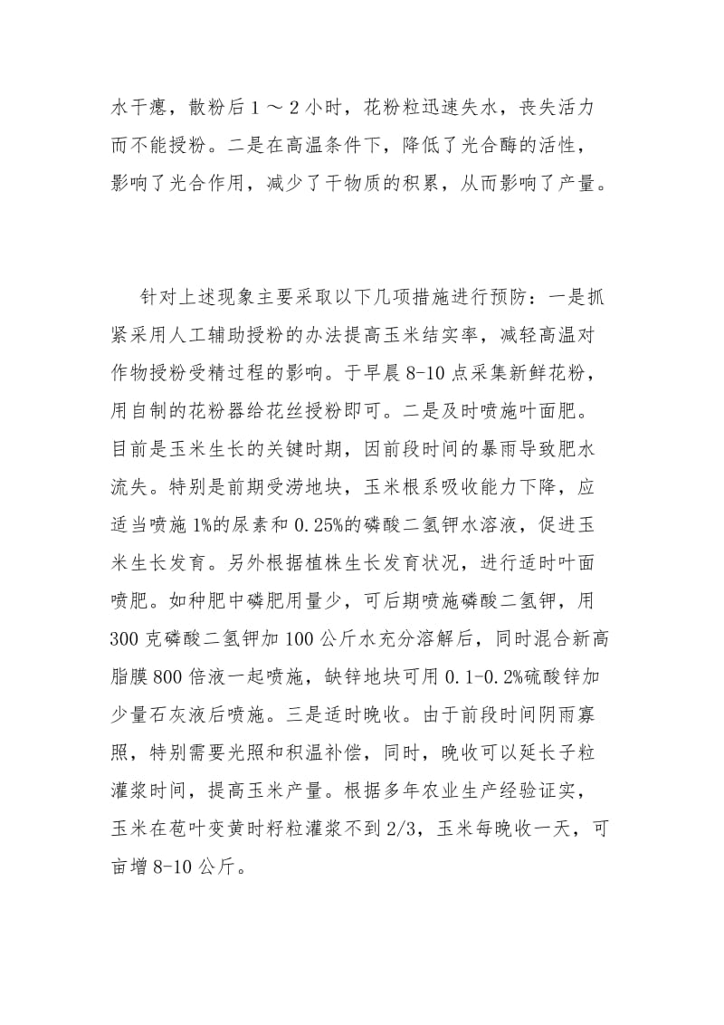 高温对玉米造成影响调查报告西王玉米胚芽油好不好.docx_第2页