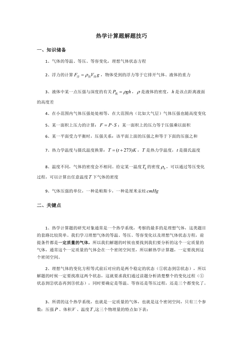 高中物理热学题解题思路.docx_第1页