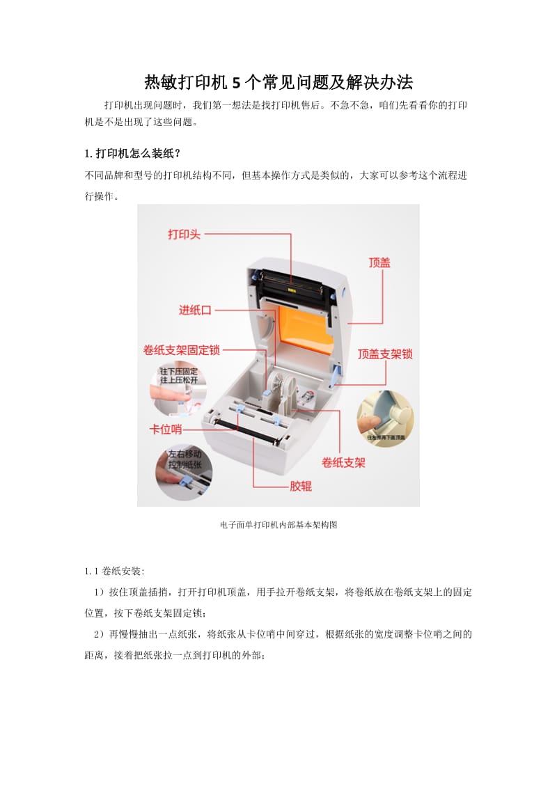 热敏打印机5个常见问题及解决办法.docx_第1页