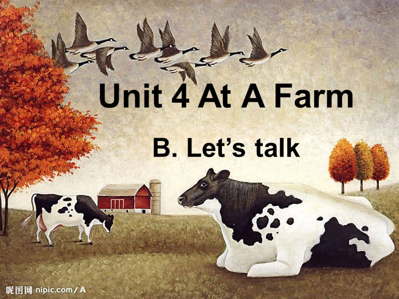 新版PEP四年级下册Unit4.At_a_farm B let27s talk.ppt_第1页