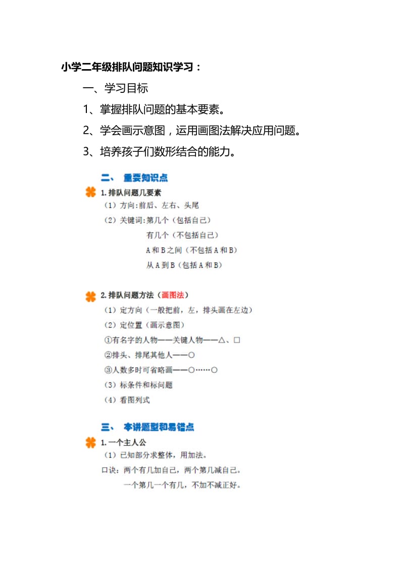 小学排队问题知识要点及练习.doc_第1页