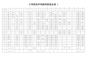 小学拼音声母韵母拼读全表.doc