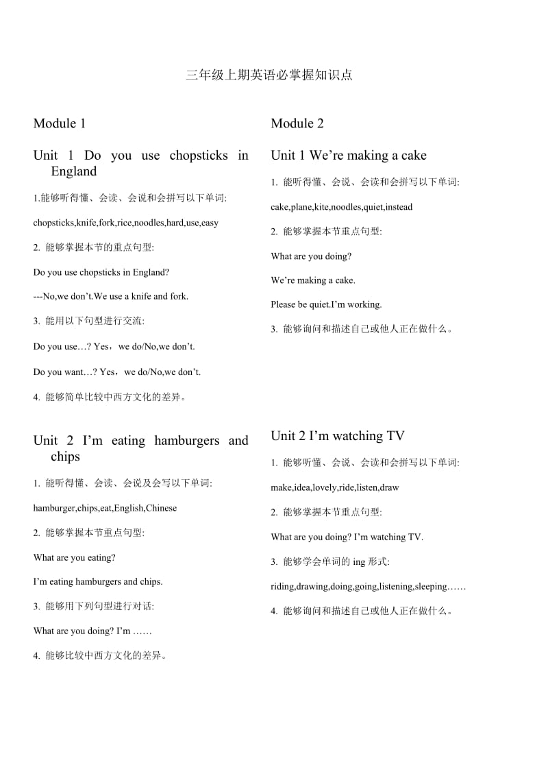 小学三年级上期英语必掌握知识点.doc_第1页