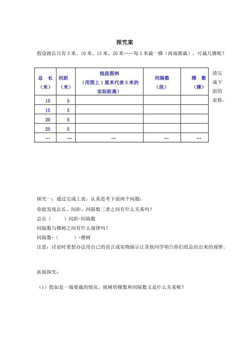 新人教版五年级上册数学广角植树问题例1导学案.doc_第2页