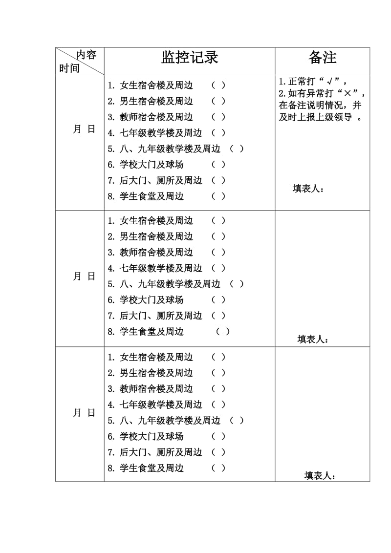 初级中学视频监控记录表.docx_第2页