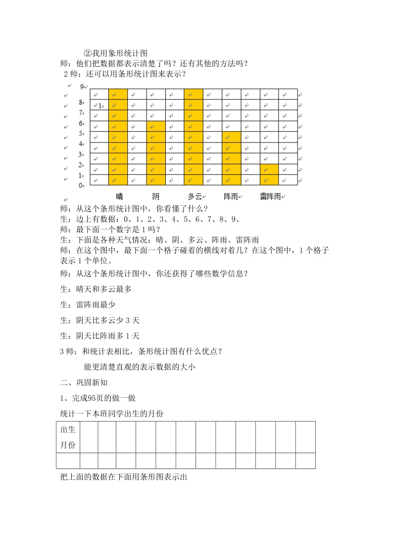 新人教版四年级数学上册第七单元条形统计图教案.doc_第2页