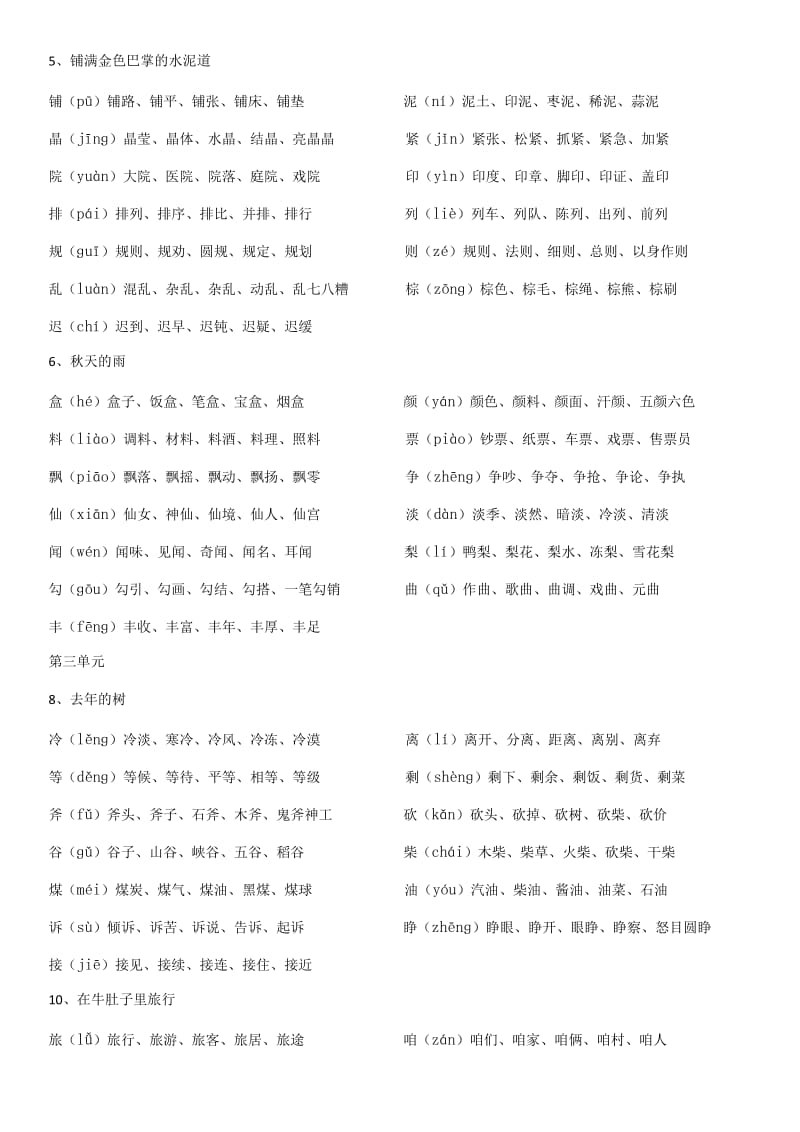 部编版2018三年级语文下册生字注音及组词.docx_第2页