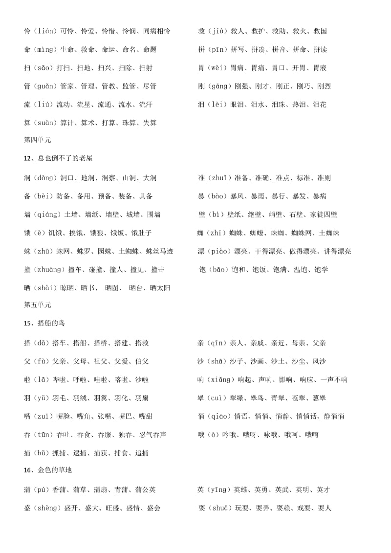 部编版2018三年级语文下册生字注音及组词.docx_第3页