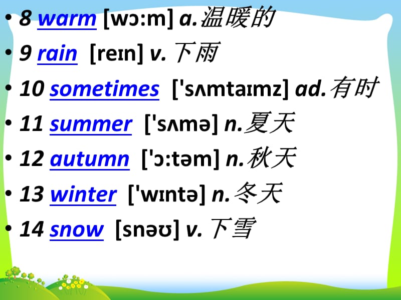 新概念英语第一册Lesson 51 A pleasant climate.ppt_第3页