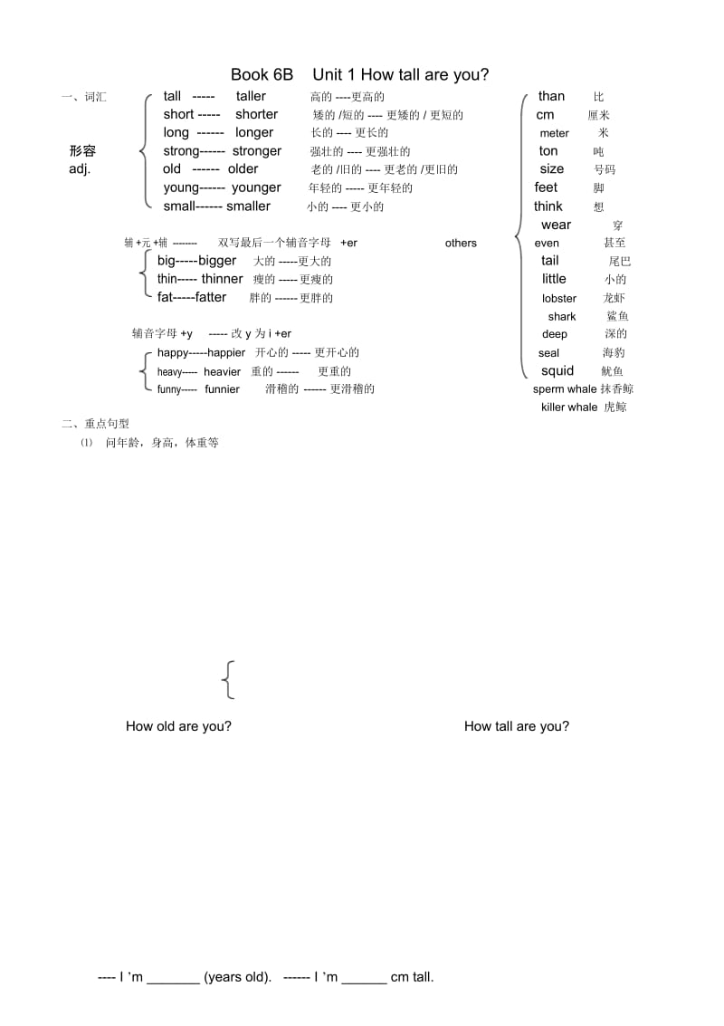 PEP小学六年级英语下册知识点归纳及练习.docx_第1页