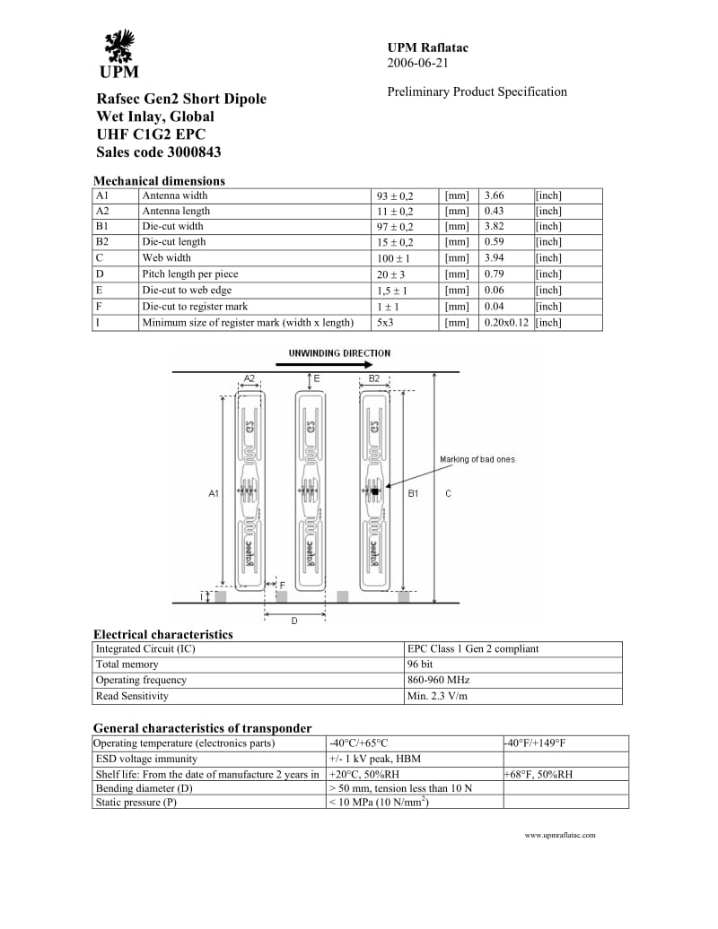 EPC G2-UPM tag.pdf_第1页