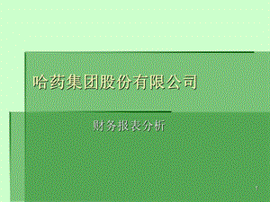 哈药集团股份有限公司财务报表分析参考PPT.ppt