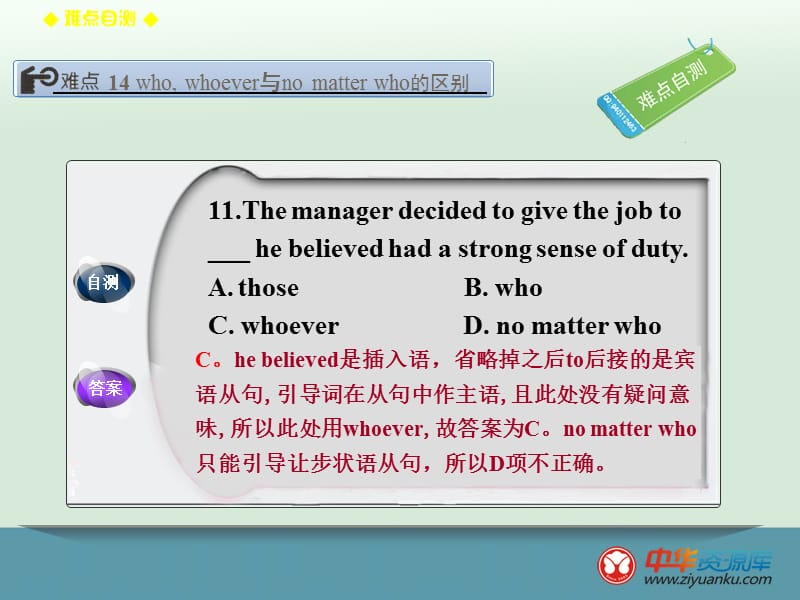 who,whoever与no matter who的区别.ppt_第1页