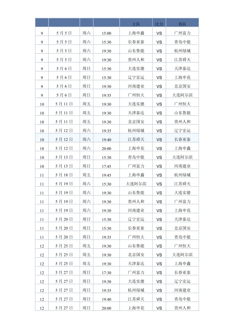 2012赛季中超联赛赛程.doc_第3页