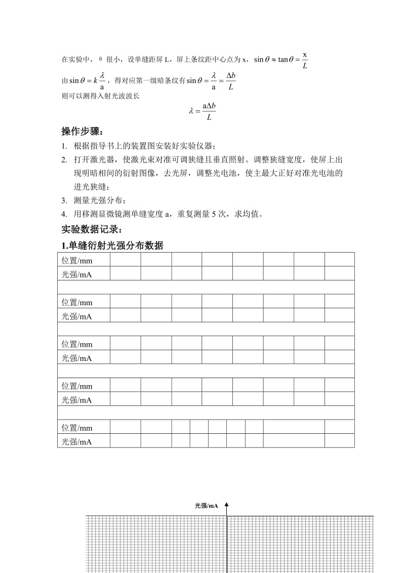 单缝衍射光强分布的测定.doc_第2页